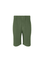 A product shot of the Homme Plisse Issey Miyake COLOR PLEATS 2 trousers in duomo door green (69), recurring_style.