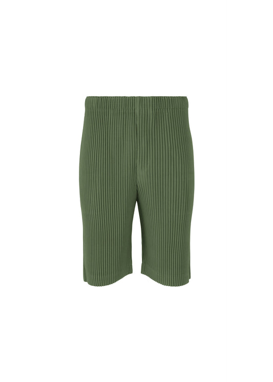 A product shot of the Homme Plisse Issey Miyake COLOR PLEATS 2 trousers in duomo door green (69), recurring_style.