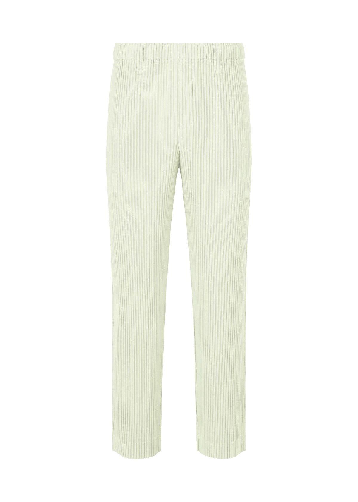 A product shot of the HOMME PLISSÉ ISSEY MIYAKE TAILORED PLEATS 3 trousers in duomo green.
