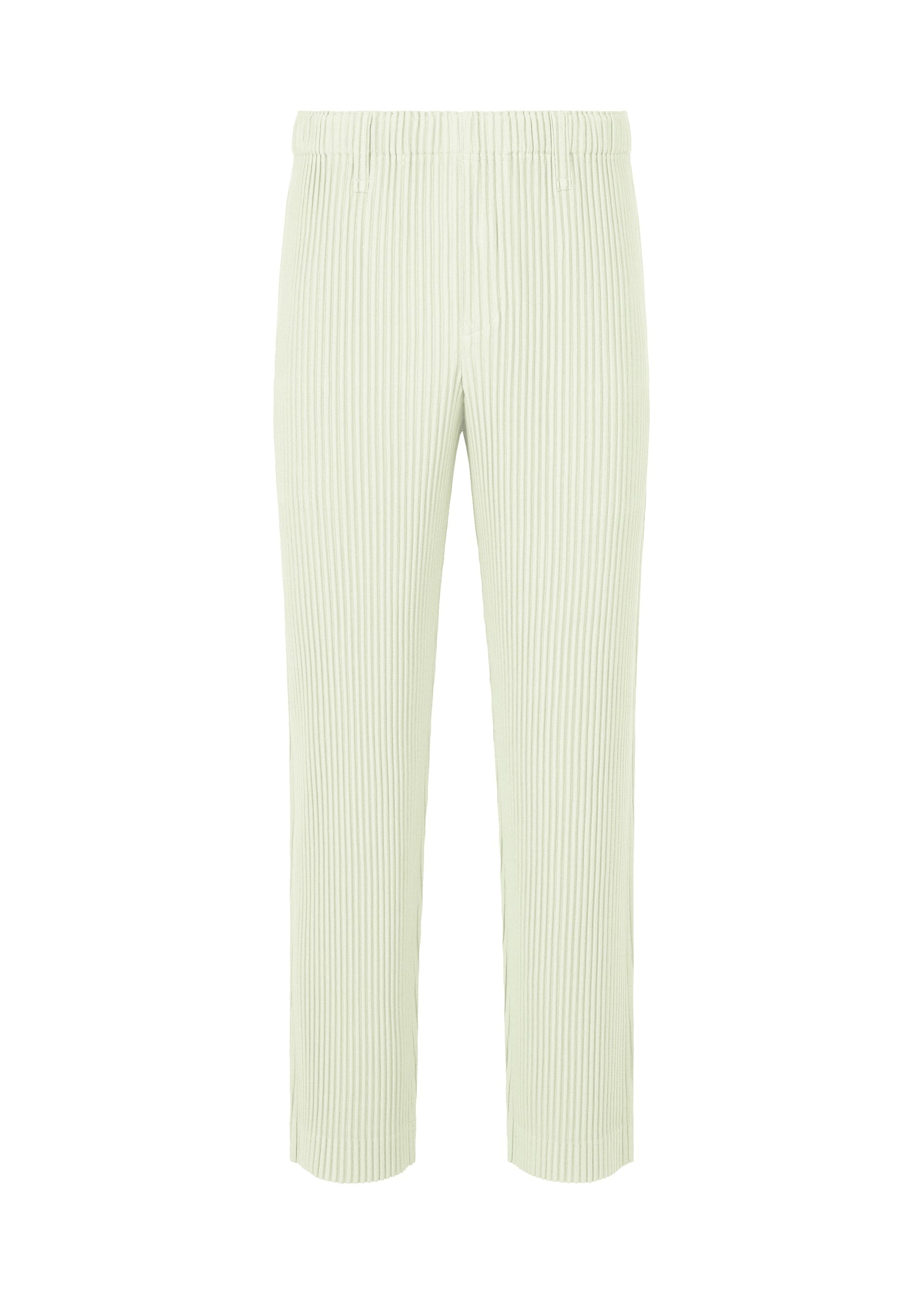 A product shot of the HOMME PLISSÉ ISSEY MIYAKE TAILORED PLEATS 3 trousers in duomo green.