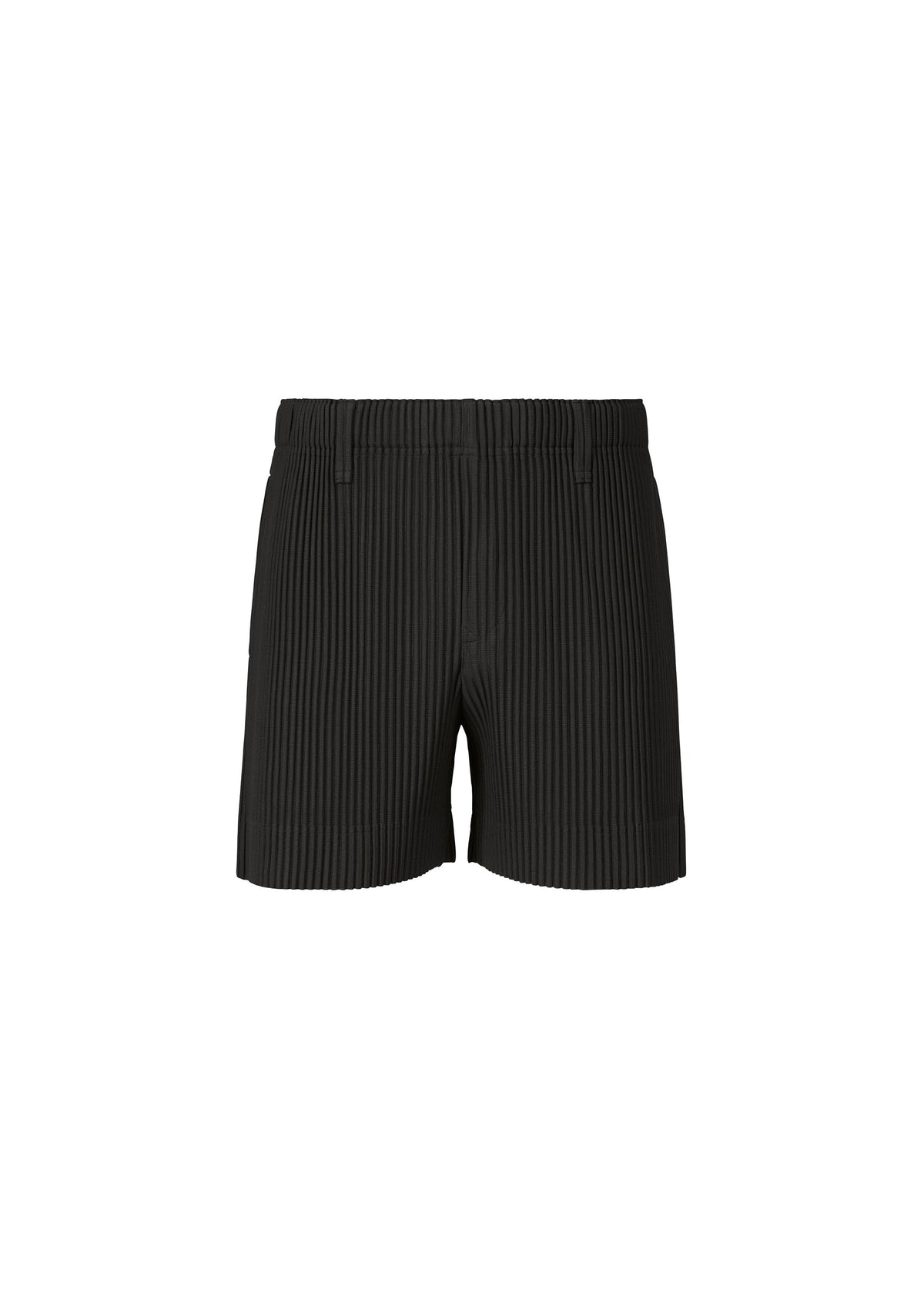 A product shot of the HOMME PLISSÉ ISSEY MIYAKE TAILORED PLEATS 3 trousers in black.
