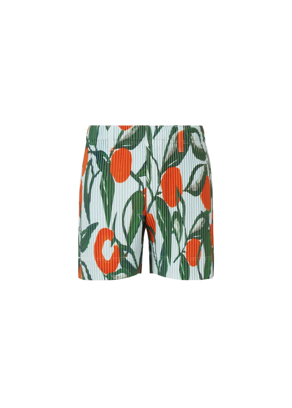 A product shot of the Homme Plisse Issey Miyake FRUITS VEGETABLES trousers in blue (72), recurring_style.