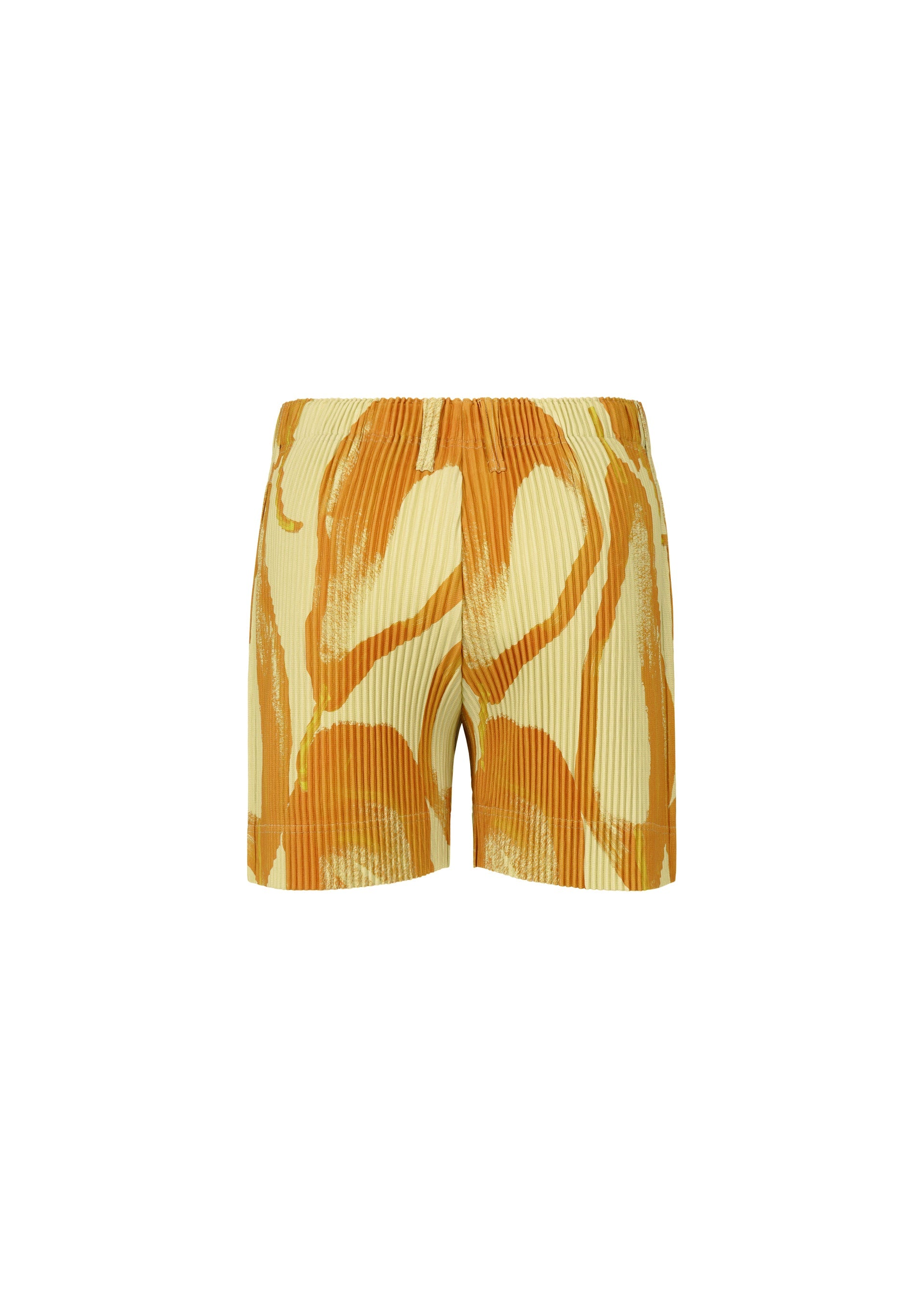 A detail shot of the Homme Plisse Issey Miyake FRUITS VEGETABLES trousers.