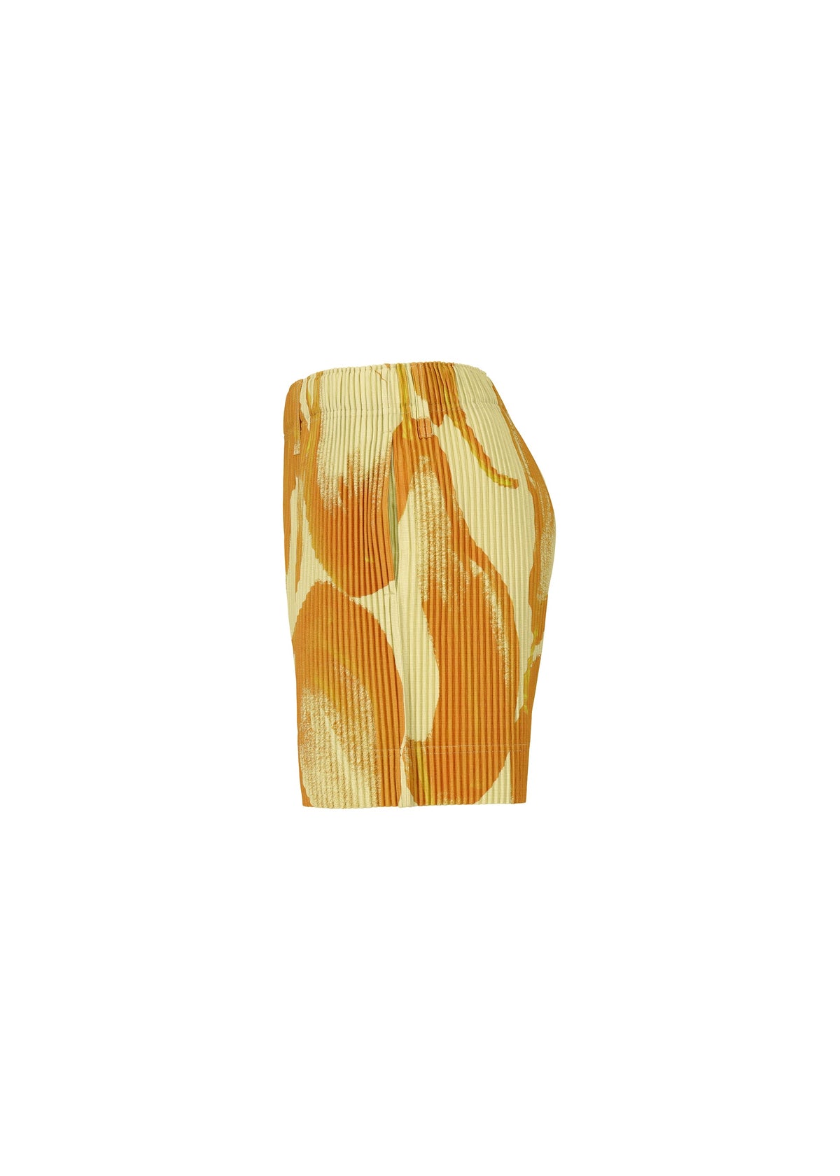 A detail shot of the Homme Plisse Issey Miyake FRUITS VEGETABLES trousers.