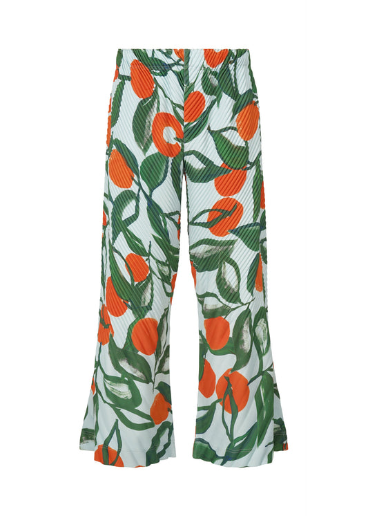 A product shot of the Homme Plisse Issey Miyake FRUITS VEGETABLES pants in blue (72), recurring_style.