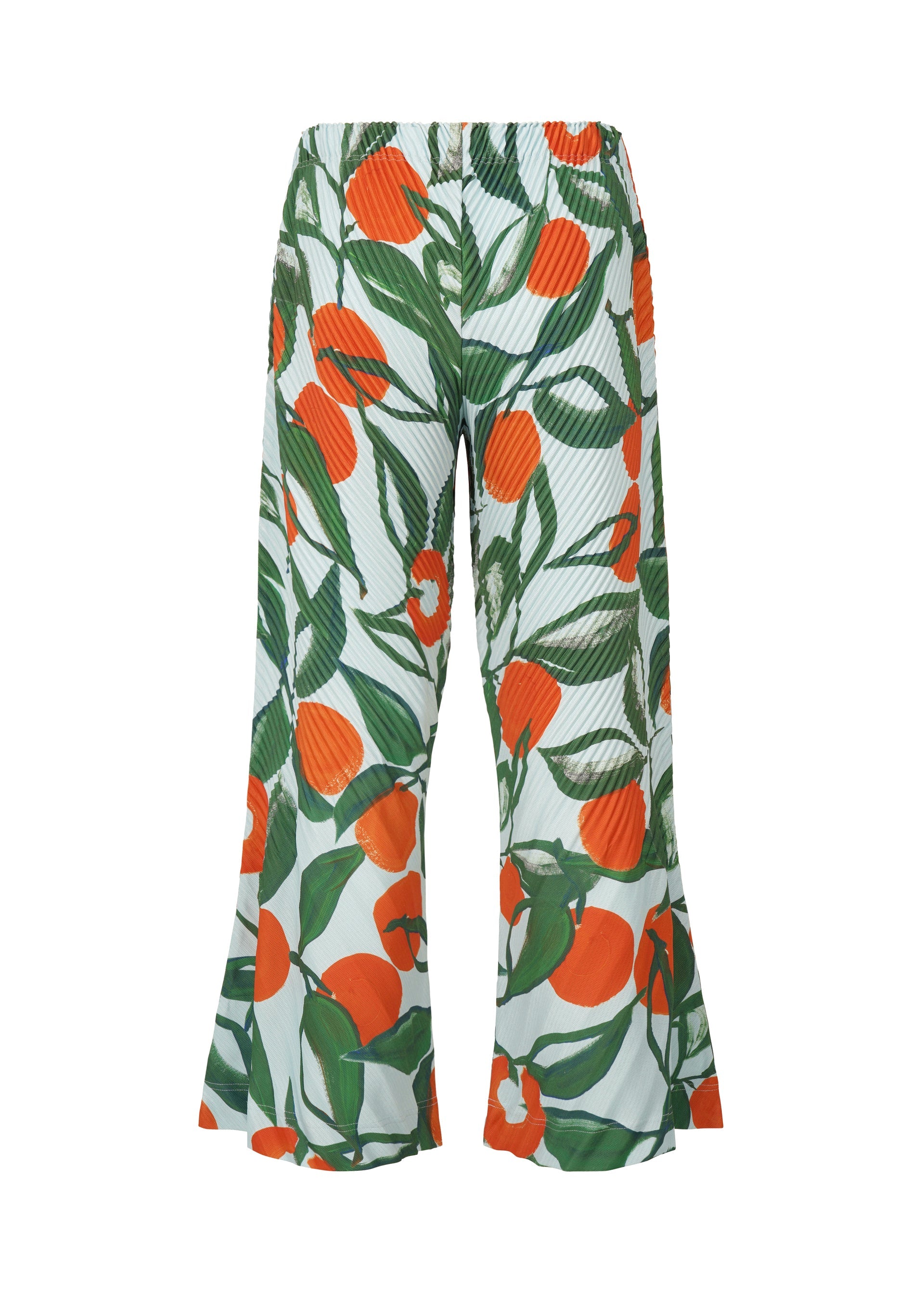 A detail shot of the Homme Plisse Issey Miyake FRUITS VEGETABLES pants.