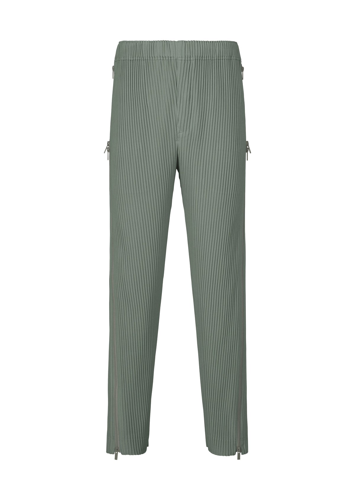A product shot of the HOMME PLISSÉ ISSEY MIYAKE MULTI-FASTENED trousers in lucca storico blue.