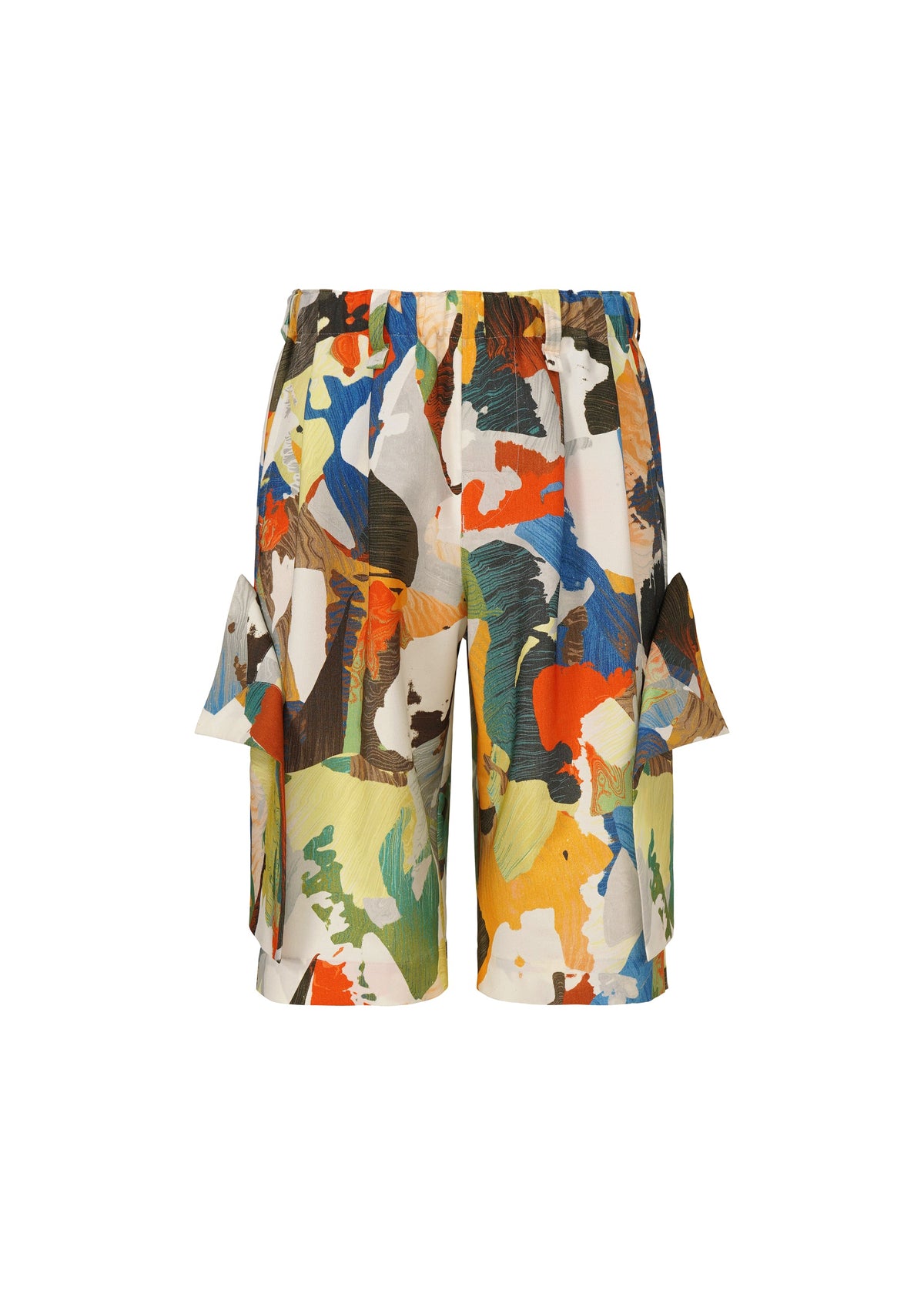 A product shot of the HOMME PLISSÉ ISSEY MIYAKE PALETTE MARBLED trousers in multicolor.