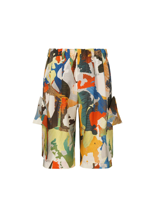 A product shot of the HOMME PLISSÉ ISSEY MIYAKE PALETTE MARBLED trousers in multicolor.
