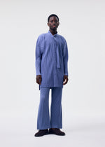 A model wears the HOMME PLISSE ISSEY MIYAKE MONTHLY COLORS FEBRUARY prêt à porter.