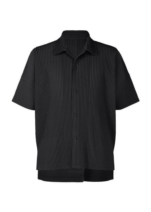 A product shot of the Homme Plisse Issey Miyake MONTHLY COLORS MAY shirt in black (15), recurring_style.