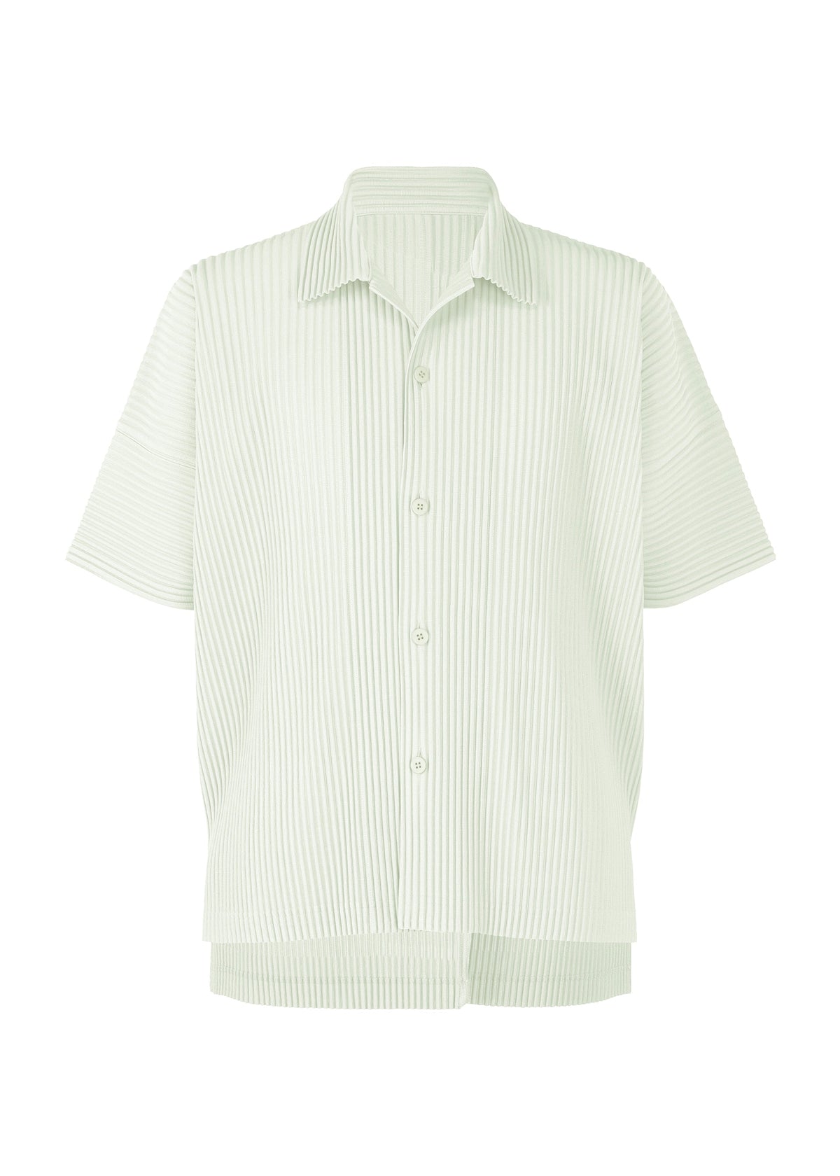 A product shot of the Homme Plisse Issey Miyake MONTHLY COLORS MAY shirt in duomo green (60), recurring_style.