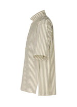 A detail shot of the Homme Plisse Issey Miyake STRIPE JERSEY shirt.