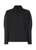 A product shot of the Homme Plisse Issey Miyake MONTHLY COLORS MAY shirt in black (15), recurring_style.