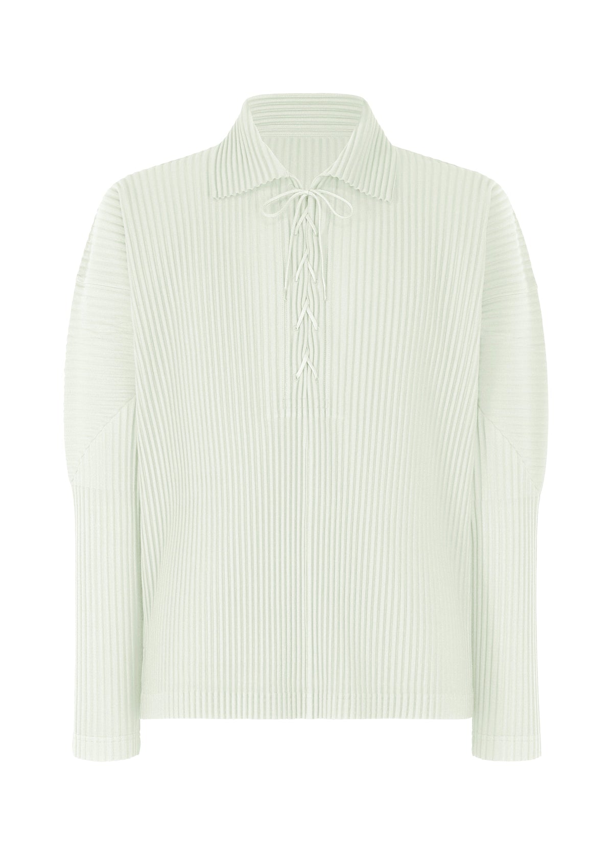 A product shot of the Homme Plisse Issey Miyake MONTHLY COLORS MAY shirt in duomo green (60), recurring_style.