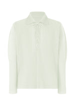 A product shot of the Homme Plisse Issey Miyake MONTHLY COLORS MAY shirt in duomo green (60), recurring_style.