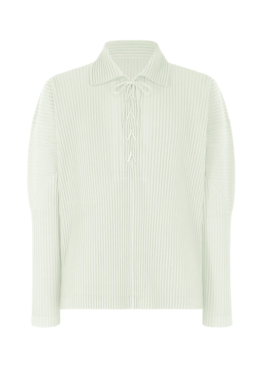 A product shot of the Homme Plisse Issey Miyake MONTHLY COLORS MAY shirt in duomo green (60), recurring_style.
