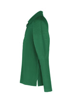 A detail shot of the Homme Plisse Issey Miyake MONTHLY COLORS MAY shirt.