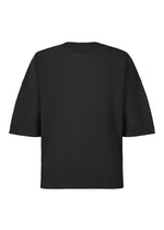 A product shot of the Homme Plisse Issey Miyake MONTHLY COLORS MAY t-shirt in black (15), recurring_style.