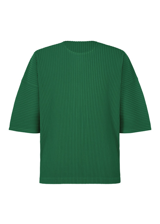 A product shot of the Homme Plisse Issey Miyake MONTHLY COLORS MAY t-shirt in pf fence green (67), recurring_style.