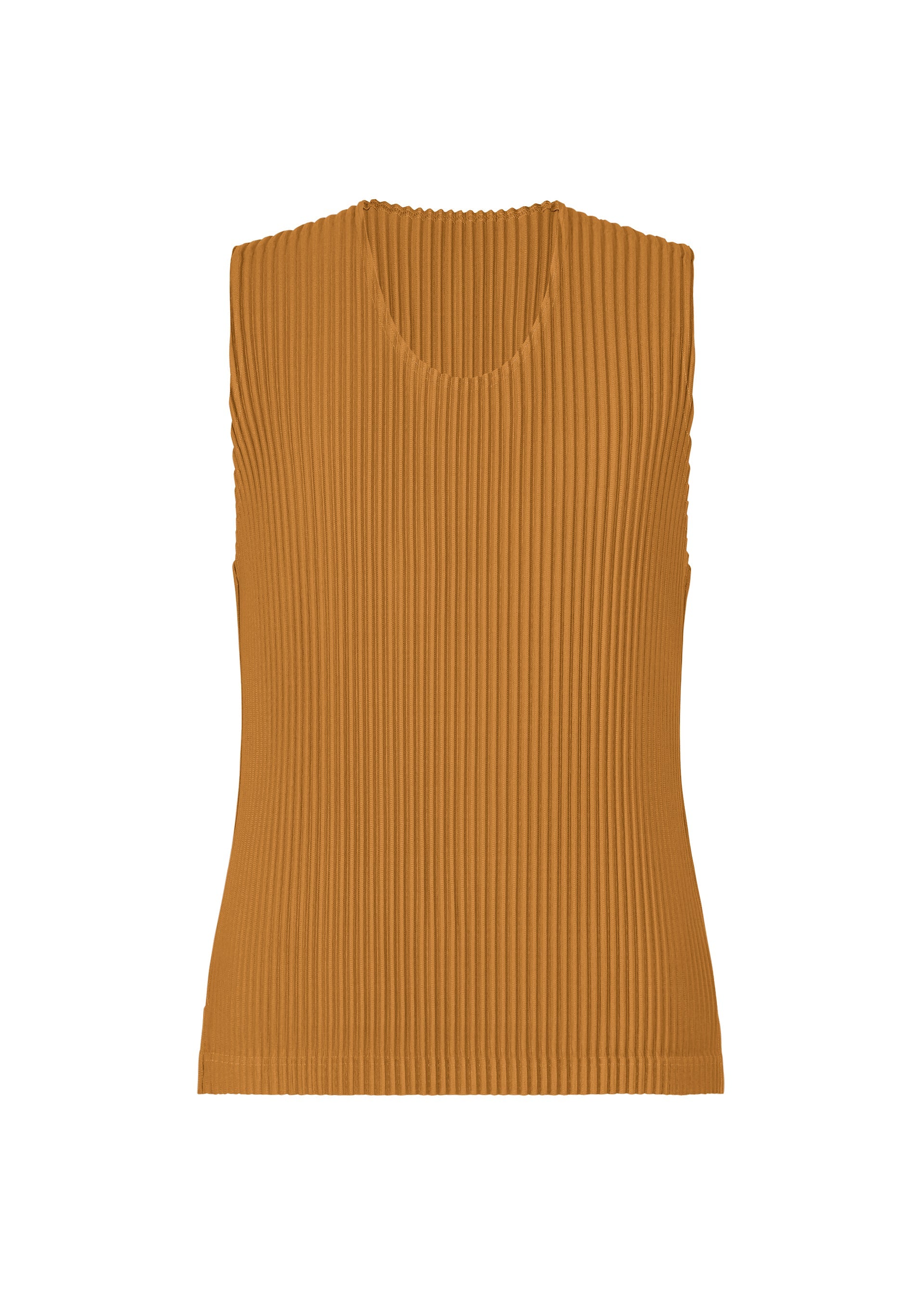 A product shot of the HOMME PLISSÉ ISSEY MIYAKE MONTHLY COLORS : JUNE t-shirt in venice boat brown.