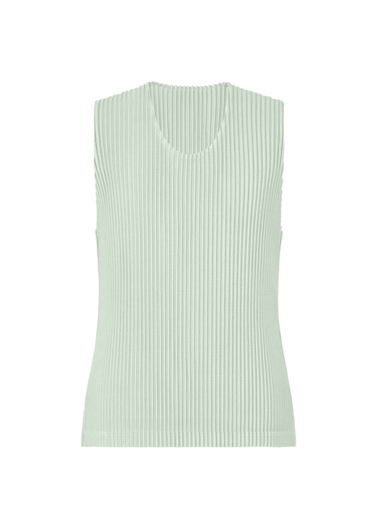 A product shot of the HOMME PLISSÉ ISSEY MIYAKE MONTHLY COLORS : JUNE t-shirt in boboli moss ash.