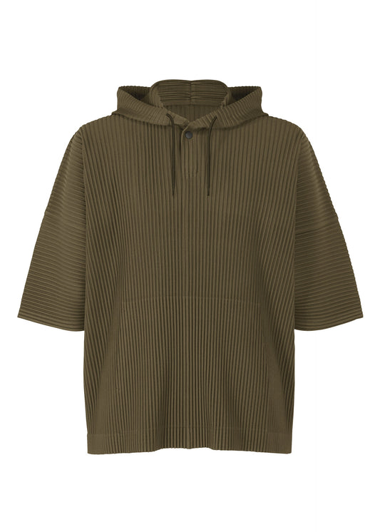 A product shot of the HOMME PLISSÉ ISSEY MIYAKE MONTHLY COLORS : JUNE t-shirt in genova metal ocher.
