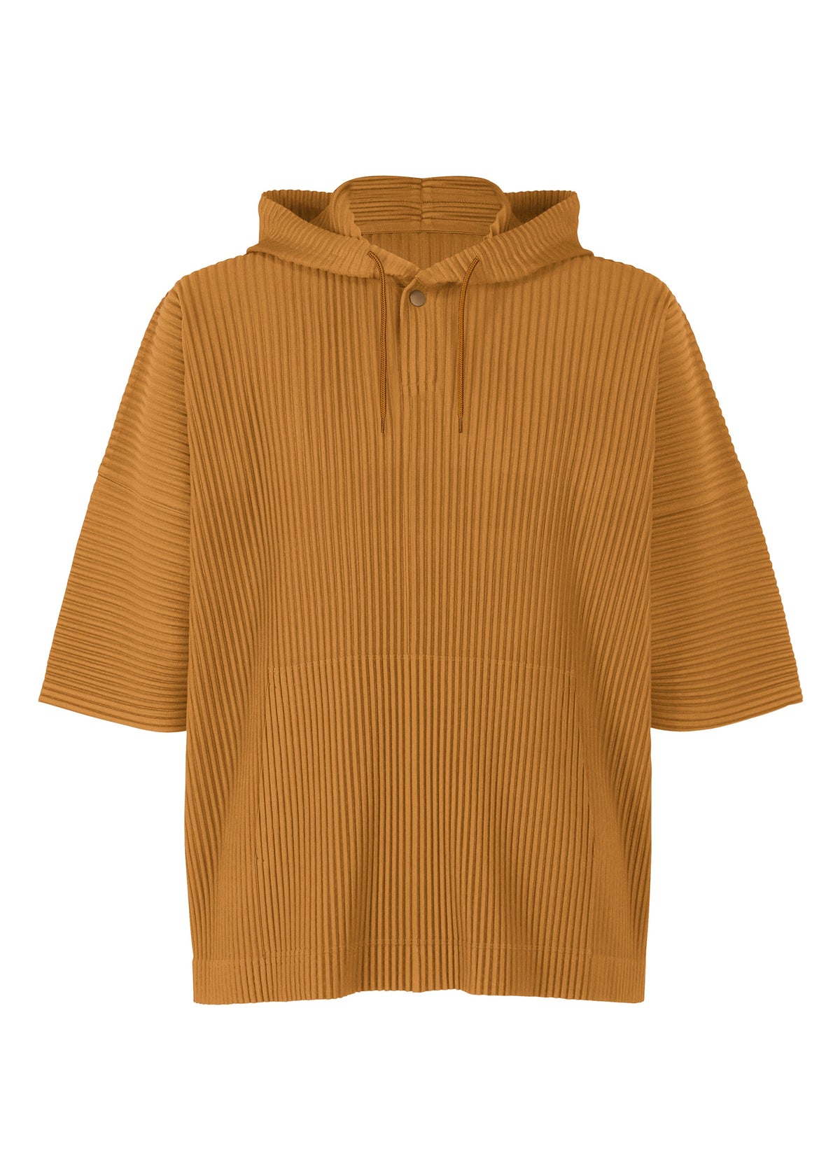 A product shot of the HOMME PLISSÉ ISSEY MIYAKE MONTHLY COLORS : JUNE t-shirt in venice boat brown.