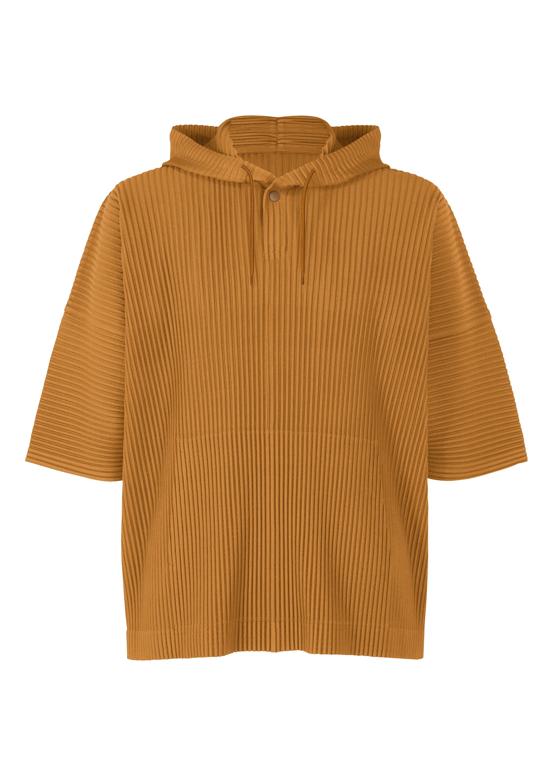 A product shot of the HOMME PLISSÉ ISSEY MIYAKE MONTHLY COLORS : JUNE t-shirt in venice boat brown.