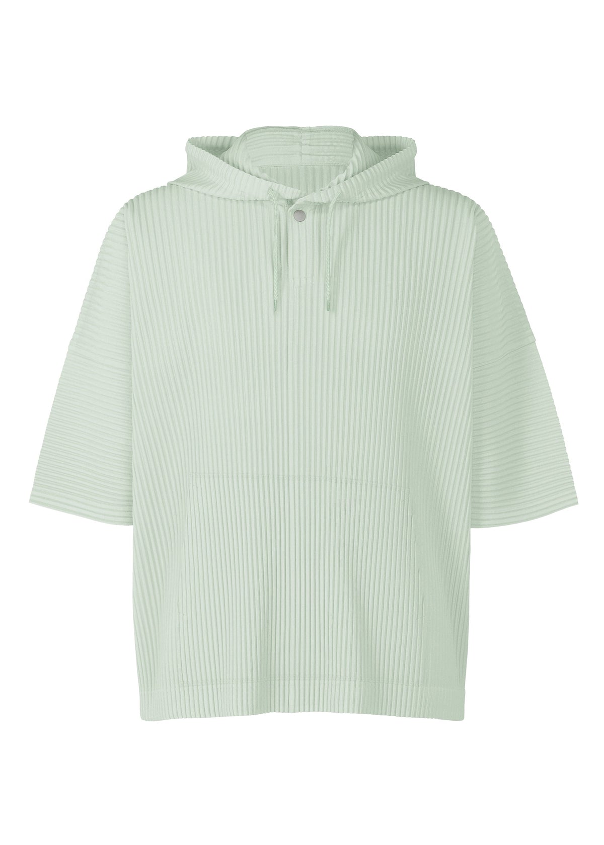 A product shot of the HOMME PLISSÉ ISSEY MIYAKE MONTHLY COLORS : JUNE t-shirt in boboli moss ash.
