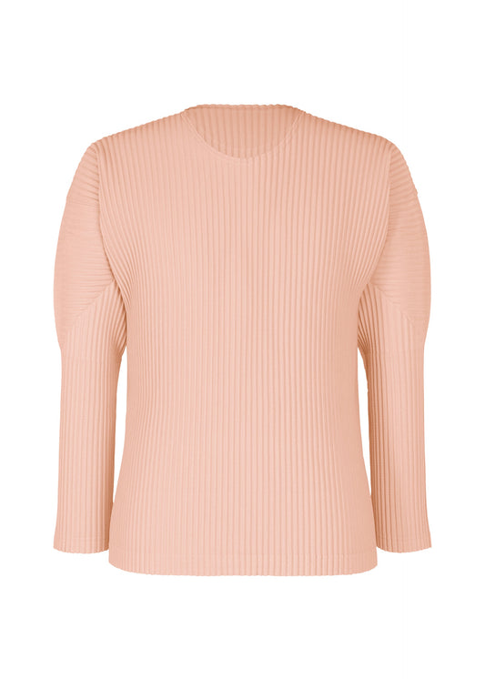 A product shot of the Homme Plisse Issey Miyake COLOR PLEATS 2 top in natural wine red (25), recurring_style.