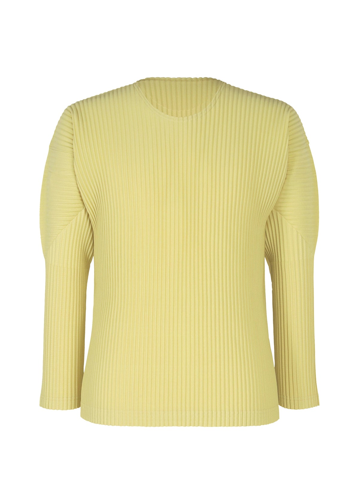 A product shot of the Homme Plisse Issey Miyake COLOR PLEATS 2 top in green (64), recurring_style.