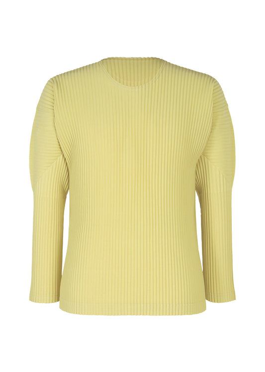 A product shot of the Homme Plisse Issey Miyake COLOR PLEATS 2 top in green (64), recurring_style.