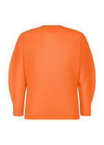 A product shot of the HOMME PLISSÉ ISSEY MIYAKE AGAVE MESH t-shirt in orange.