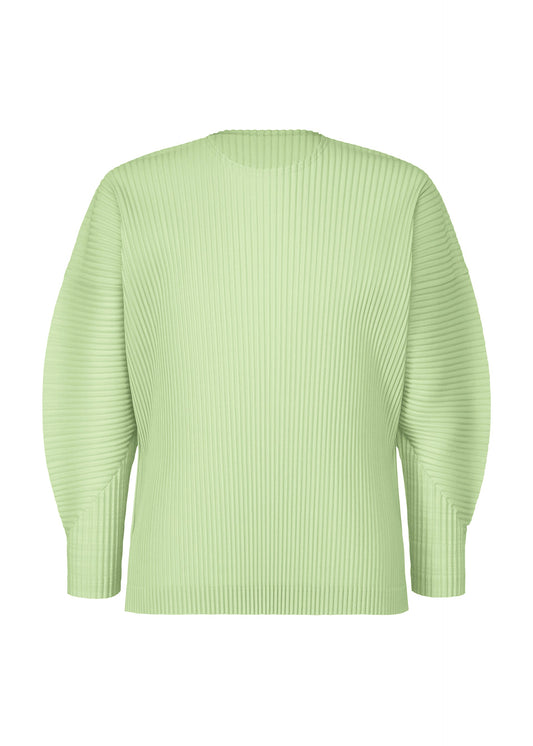 A product shot of the HOMME PLISSÉ ISSEY MIYAKE AGAVE MESH t-shirt in green.