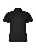 A product shot of the HOMME PLISSÉ ISSEY MIYAKE AGAVE MESH t-shirt in black.