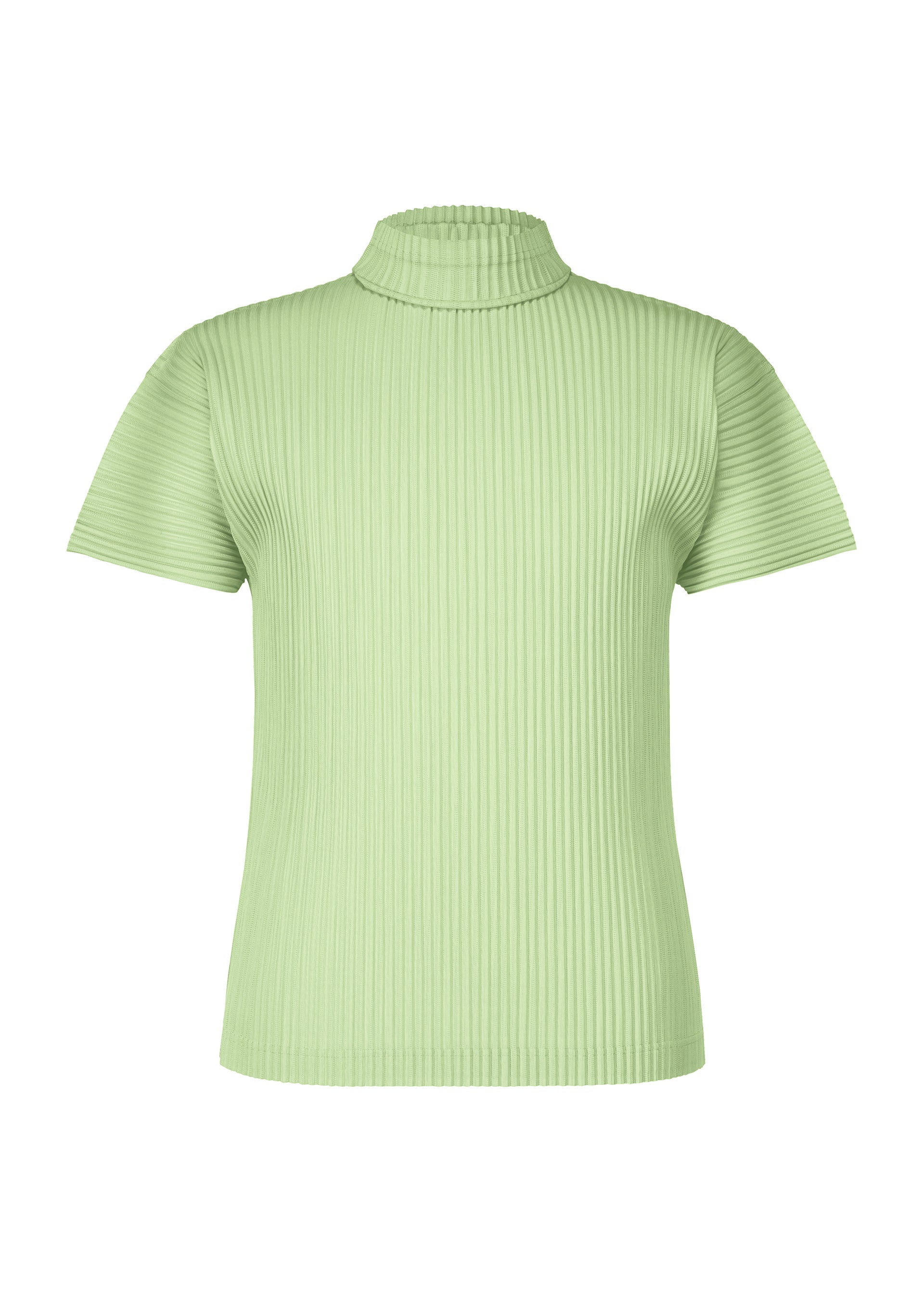 A product shot of the HOMME PLISSÉ ISSEY MIYAKE AGAVE MESH t-shirt in green.