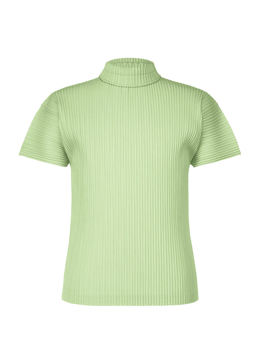 A product shot of the HOMME PLISSÉ ISSEY MIYAKE AGAVE MESH t-shirt in green.