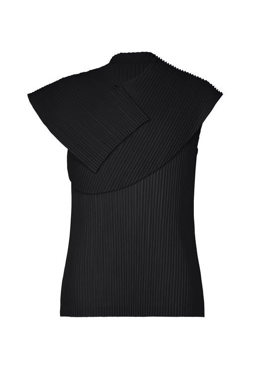 A product shot of the HOMME PLISSÉ ISSEY MIYAKE AGAVE MESH t-shirt in black.