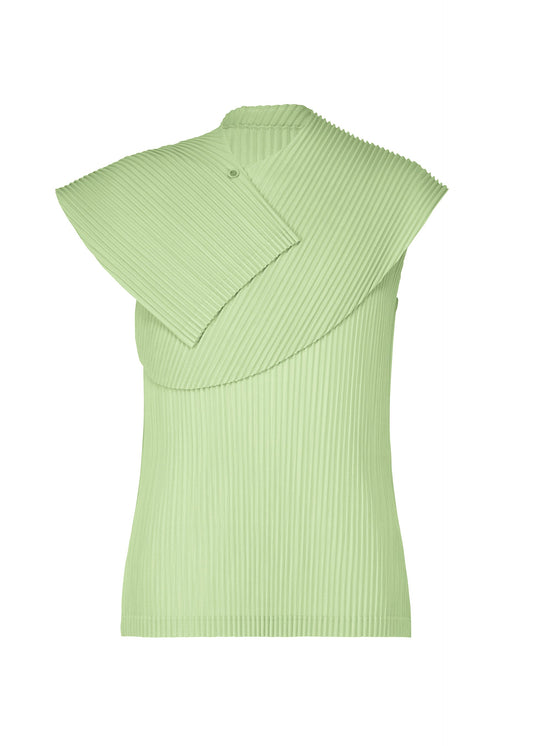 A product shot of the HOMME PLISSÉ ISSEY MIYAKE AGAVE MESH t-shirt in green.