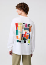 A model wears the HOMME PLISSE ISSEY MIYAKE COLOR CHIPS T SHIRT prêt à porter.