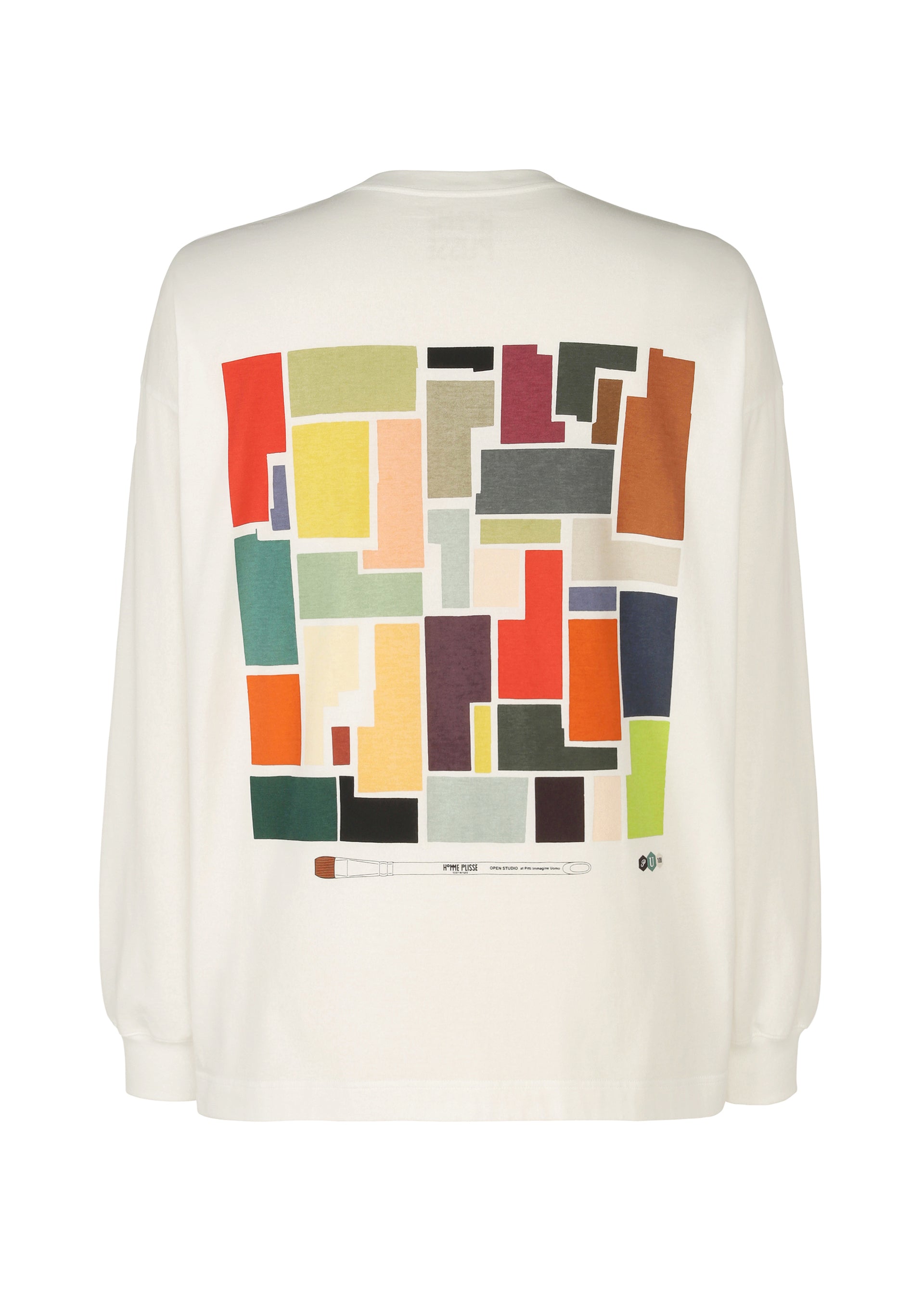 A detail shot of the HOMME PLISSE ISSEY MIYAKE COLOR CHIPS T SHIRT prêt à porter.
