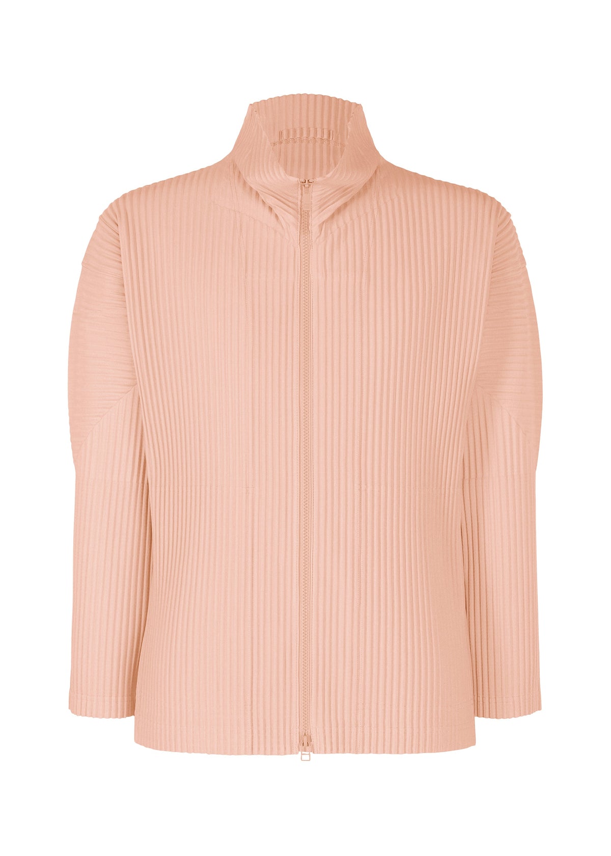 A product shot of the Homme Plisse Issey Miyake COLOR PLEATS 2 jacket in natural wine red (25), recurring_style.