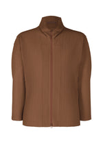 A product shot of the Homme Plisse Issey Miyake COLOR PLEATS 2 blouson in brown (48), recurring_style.