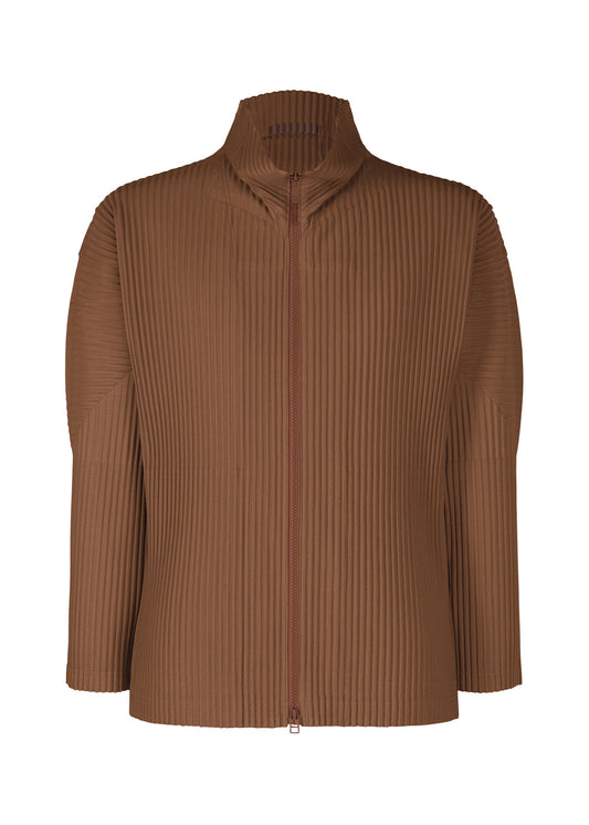 A product shot of the Homme Plisse Issey Miyake COLOR PLEATS 2 blouson in brown (48), recurring_style.