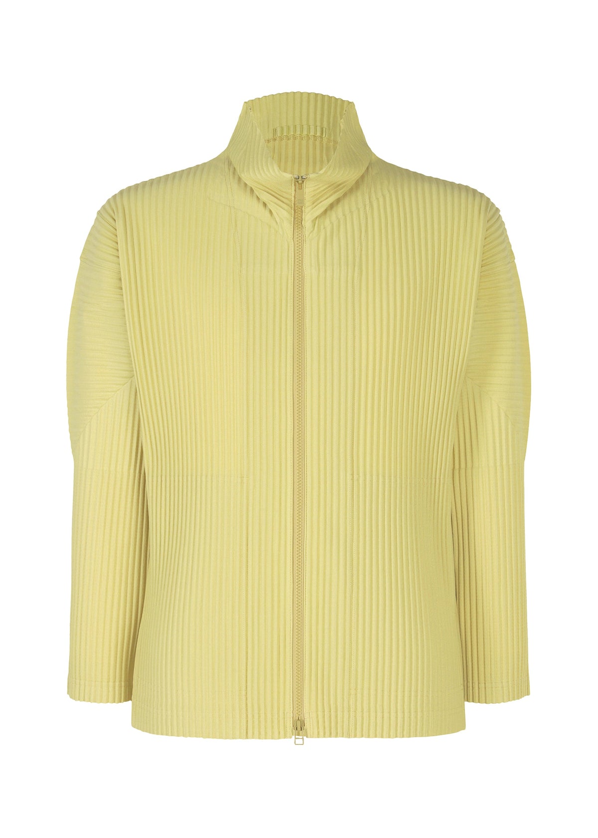 A product shot of the Homme Plisse Issey Miyake COLOR PLEATS 2 jacket in agave cream green (64), recurring_style.