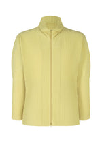 A product shot of the Homme Plisse Issey Miyake COLOR PLEATS 2 jacket in agave cream green (64), recurring_style.