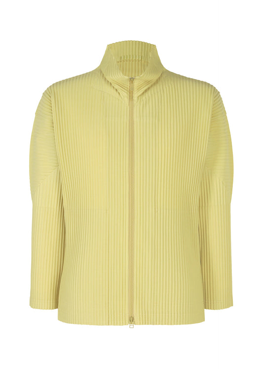 A product shot of the Homme Plisse Issey Miyake COLOR PLEATS 2 jacket in agave cream green (64), recurring_style.