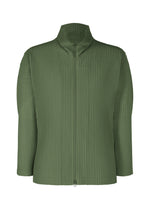A product shot of the Homme Plisse Issey Miyake COLOR PLEATS 2 jacket in duomo door green (69), recurring_style.