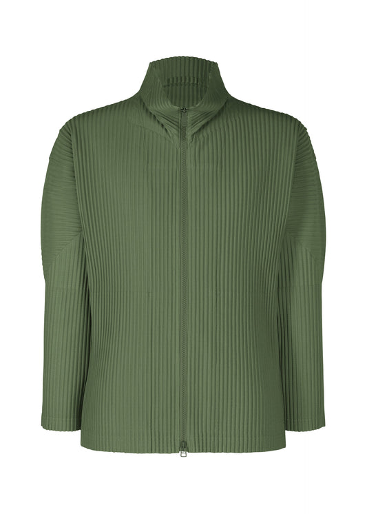 A product shot of the Homme Plisse Issey Miyake COLOR PLEATS 2 jacket in duomo door green (69), recurring_style.